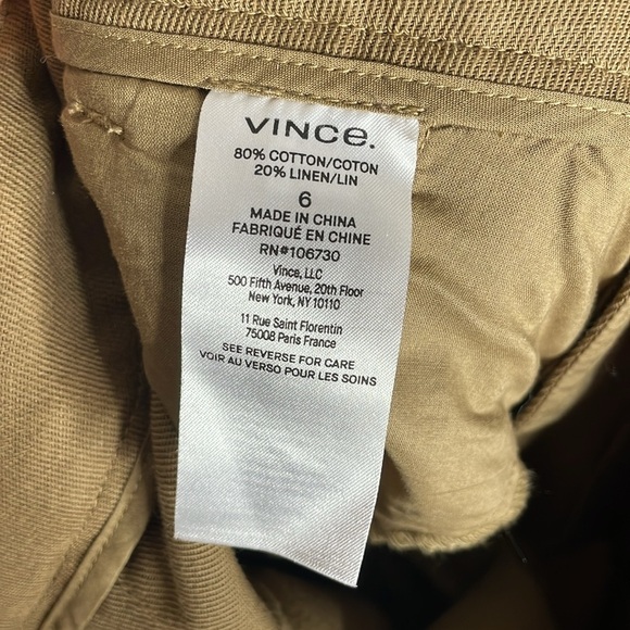 Vince | Women’s High Waisted Wide Leg Washed Thick Linen Blend Pants Size 6 - Picture 7 of 8